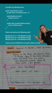 Class Variables - AP CSA Unit 3 Multiple Choice Review #shorts