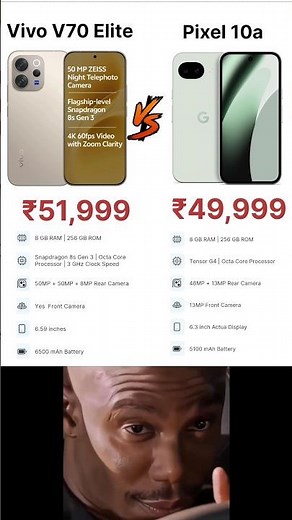 Vivo V70 Elite Vs Google Pixel 10a | Comparison #sbtech #smartphone #shortvideos #vivo #google