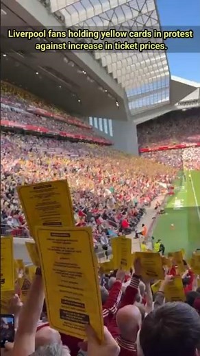 Liverpool fans in protest against increase in ticket prices during Liverpool vs Crystal Palace games