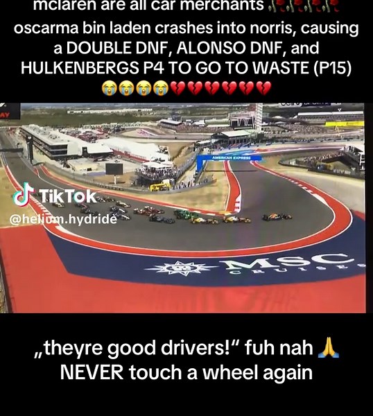 worst race start of the season ✌️✌️✌️ #f1 #oscarpiastri #mclaren #landonorris #maxverstappen @McLaren @Lando Norris @Oscar Piastri @Formula 1