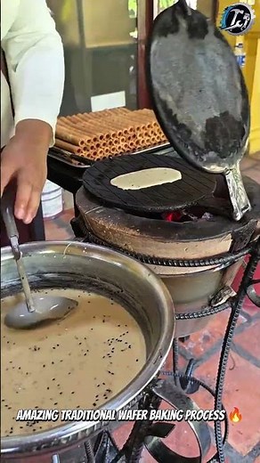Perfect Crispy Wafer Roll Making 🍪 #StreetFood #Dessert #Satisfying