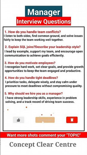 Top 5 Manager Job Interview Questions and Answers l Interview Questions for Manager Job