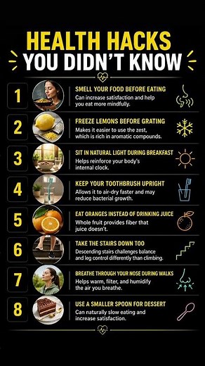 8 Health Hacks You Didn’t Know You Needed 🧠✨#didyouknow #usa #uk #shortsfeed #shorts
