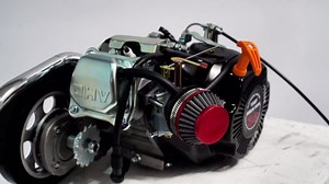 100CC 4-Stroke Bicycle Engine Kit, 3HP 3600rpm Powerful Gasoline Motorized Motor Bike Modified DIY Engine, OHV Air Cooling Motor Complete Kit Fast Speed with Recoil Start & Fuel Tank