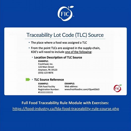 What is a Traceability Lot Code (TLC) Source Reference? #traceability