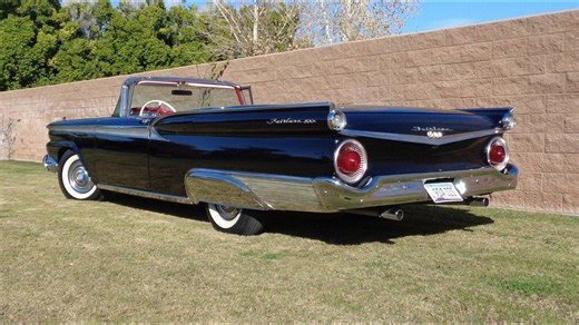 Classic 1959 Ford Fairlane 500 Skyliner convertible in black