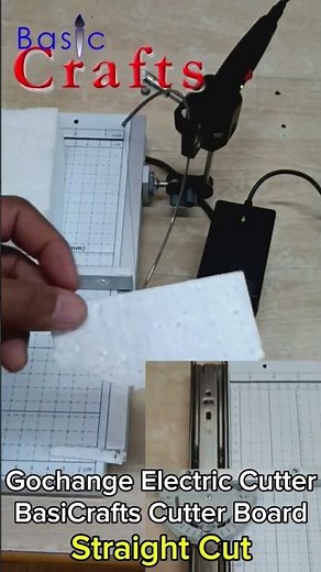 BasiCrafts-Gochange electric foam cutter into foam board-Straight Cut.