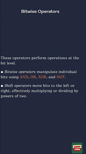 Bitwise Operators (Java Operators)