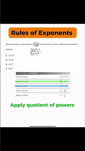 Rules of Exponents