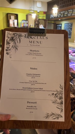 Exciting Specials Menu Available in Leicestershire