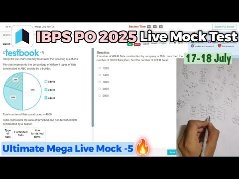 🎯Testbook IBPS PO Live Mock Test📚✍️ 17 July #ibps #ibpspo