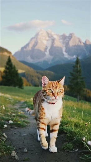 When your cat’s morning stroll looks more cinematic than your entire vacation. #cat #shortvideo