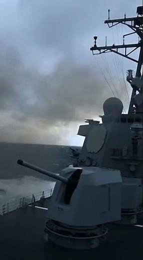 127mm Cannon & Phalanx CIWS Live Fire 🚀 #shorts #military #navy