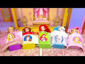 DIY Princess Miniature Bedroom Aurora Elsa Ariel Bell Rapunzel ~ Barbie Miniature Dollhouse Crafts