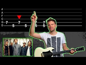 Queens of the Stone Age - Avon - How to play on Guitar (Tutorial with Tabs on Screen)