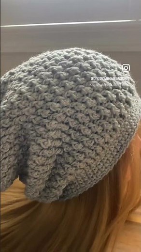 DIY slouchy beanie free crochet pattern tutorial | how to crochet a slouchy hat easy for beginners