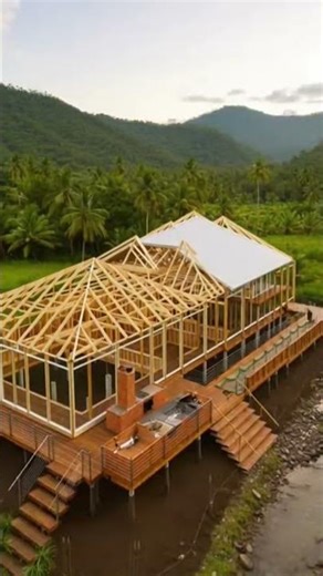 Building a dream, frame by frame. 🏡✨​#HomeBuild#Timelapse #Design #Architecture #Woodwork#timelapses