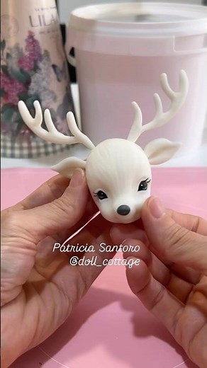 White reindeer. Fondant modeling paste. #christmas