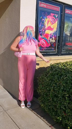 My way of trolling the trolls and it was a cute movie 🍿🎥 #trolls #bridgettetrolls #trollscosplay #cosplayfashion #bubblegumcore #70sbubblegum #barbiecore #kawaiifashion #trollsbandtogether #trollsbridgette #trollbridgettecosplay #rainbowhair