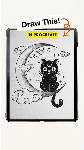 Ink and stipple drawing in Procreate on iPad tutorial #procreate #applepencil #ipad #digitalart