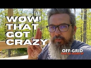 ONE MAN Lifting Heavy Beams With A Gin Pole At The Off-Grid Cabin