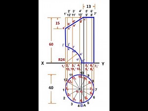 Engineering Graphics Lecture 014T Development of Surfaces of Solids XX (Develop truncated Cylinder)