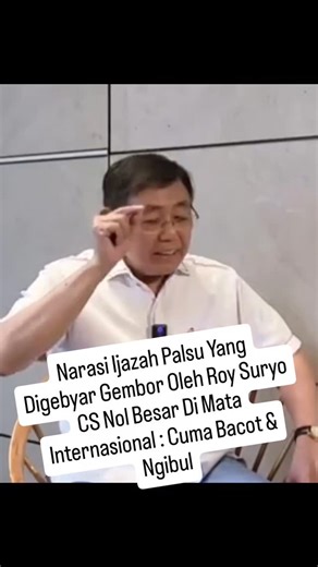 1.7K reactions · 407 comments | Narasi Ijazah Palsu Yang Digebyar Gembor Oleh Roy Suryo CS Nol Besar Di Mata Internasional : Cuma Bacot & Ngibul #jokowiselaludihati❤ #fyppppppppppppppppppppppp #ijazahjokowi #roysuryo #tiroris #reelsfb | Tom JI Pro | Facebook