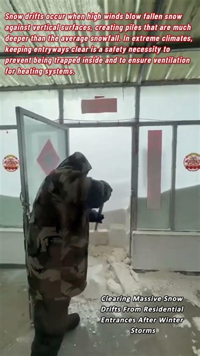 Clearing Massive Snow Drifts From Residential Entrances After Winter Storms
