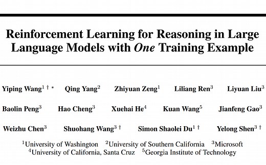 Reinforcement Learning for Reasoning in Large Language Models with One Training