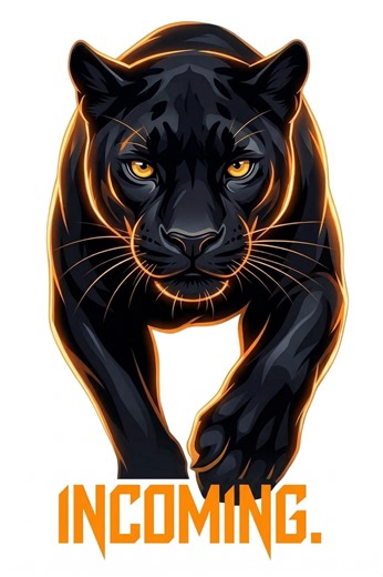 Black Panther INCOMING Decal, Waterproof Borderless Wild Animal Sticker
