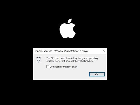 How to fix macOS VMware The CPU has been disabled by the guest Operating System
