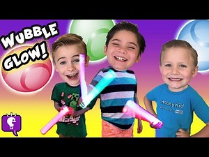 GLOWING Wubble Balls at Night with HobbyKids - Videos For Kids