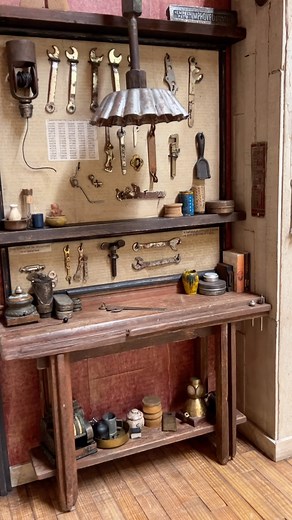 This is where one of the four shadowboxes stands. Once I get the other 3 to this point of completion, (one is very close) I’ll add the figure - add the mechanism - and add more stuff. Much more stuff - as long as I have time. I really like how this has turned out so far. And see if you can zoom in at the end to read my fortune. 👀 It seems apropos. 👍😊 | Tom Haney's Artwork