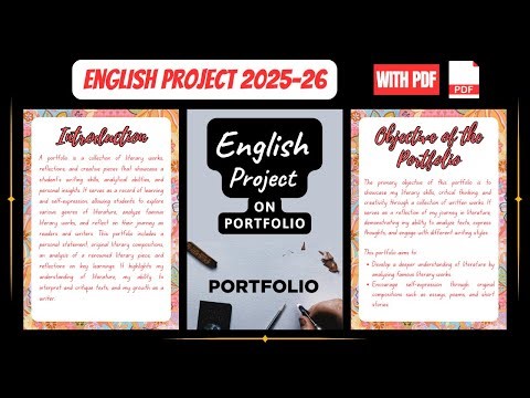 English Project Portfolio Class 12 CBSE | Best Format & File 2025-26 | With PDF