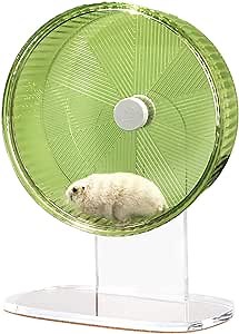 Marchul Silent Hamster Exercise Wheel - Quiet Spinner Hamster Running Wheels for Dwarf Hamster Syrian Hamsters(6.7 inch, Green)