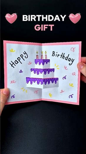 How to Make a Pop Up Birthday Cake Card 🎂 Fun & Easy DIY Paper Craft 💜 Gift Idea