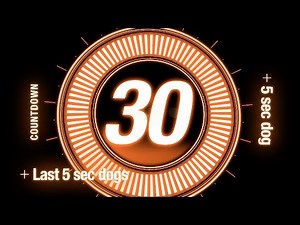 30 seconds Countdown timer / + 🐶dog every 5 seconds + last 5 sec dogs