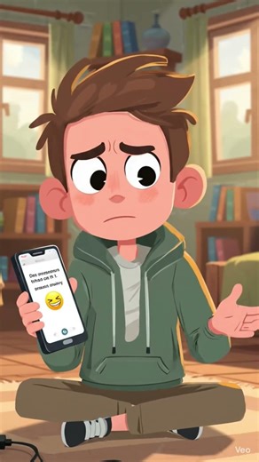 🎬 Cartoon Funny “Battery 1%”👦 Cartoon Boy (using phone happily