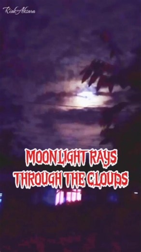 Moonlight Rays Through Dark Clouds | 4K Giant Full Moon Night Sky