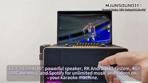 Karaoke Machine for Adults with Lyrics Display, Built-in 17.3" HD Screen, Automatic Lifting&Lowering, Android 13 /4G+64G,2 Wireless Microphone,3000W Peak Power Speaker for Party (30-HP8J-Z6UV)