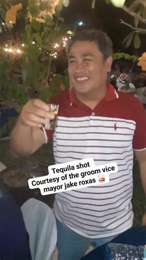 Happy wedding Tequila shot courtesy of the groom Vice Mayor Jake Roxas congrats 💗💗💗 #tequila #wedding | Francis Dafielmoto