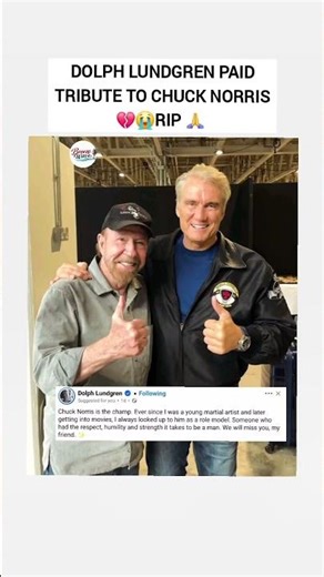 Dolph Lundgren paid tribute to Chuck Norris😭 #shorts #ChuckNorris #DolphLundgren
