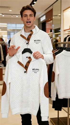 Men's Colorblock Patchwork Jacquard Sweatshirt for Winter