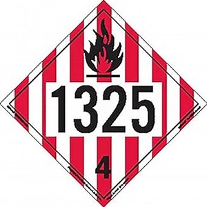 Labelmaster ZEZ131325 UN 1325 Flammable Solid Hazmat Placard, E-Z Removable Vinyl (Pack of 25)