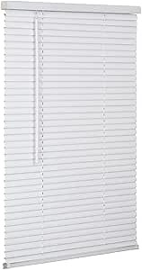 LOTUS & WINDOWARE 1" Premium Vinyl Blind, Room Darkening, Cordless, 35" Wide x 54" Long, White - Horizontal Window Blinds for Interior, Door Blinds - Camper Blinds, 1" Slat Size