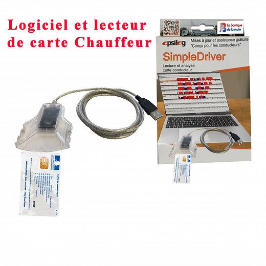 Logiciel et lecteur pour lire votre carte conducteur G1 ou G2 ou carte numérique (licence à vie) 100% Légal avec votre PC - NOUS CONTACTER SI PLUSIEURS SALARIEES - La Boutique de la Route