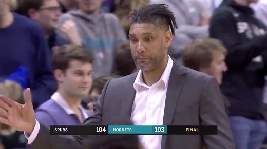 Tim Duncan filled in for Gregg Popovich tonight and got the win with the San Antonio Spurs. Timmy is now 1-0 as an HC. Winner 💯 | ESPN