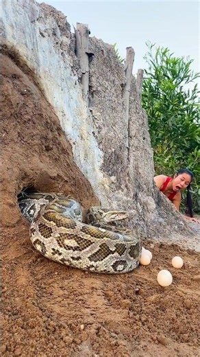 Brave Girl Traps Giant Snake In Deep Cave With Chicken Egg Nest