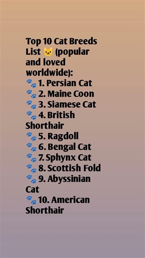 Top 10 Cat Breeds in the World 🐱 | Cute & Popular Cats#cat #trending #facts #viral#shorts
