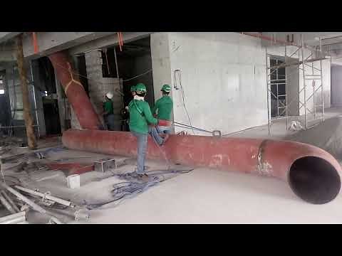 Chilled water pipe riser installation